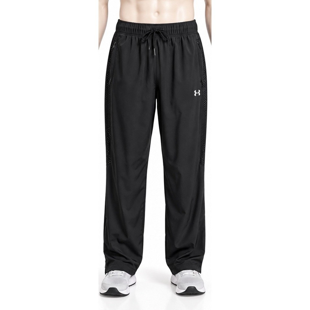Under Armour Men's XL Black Loose Fit Athletic Training Track Pants Ankle
